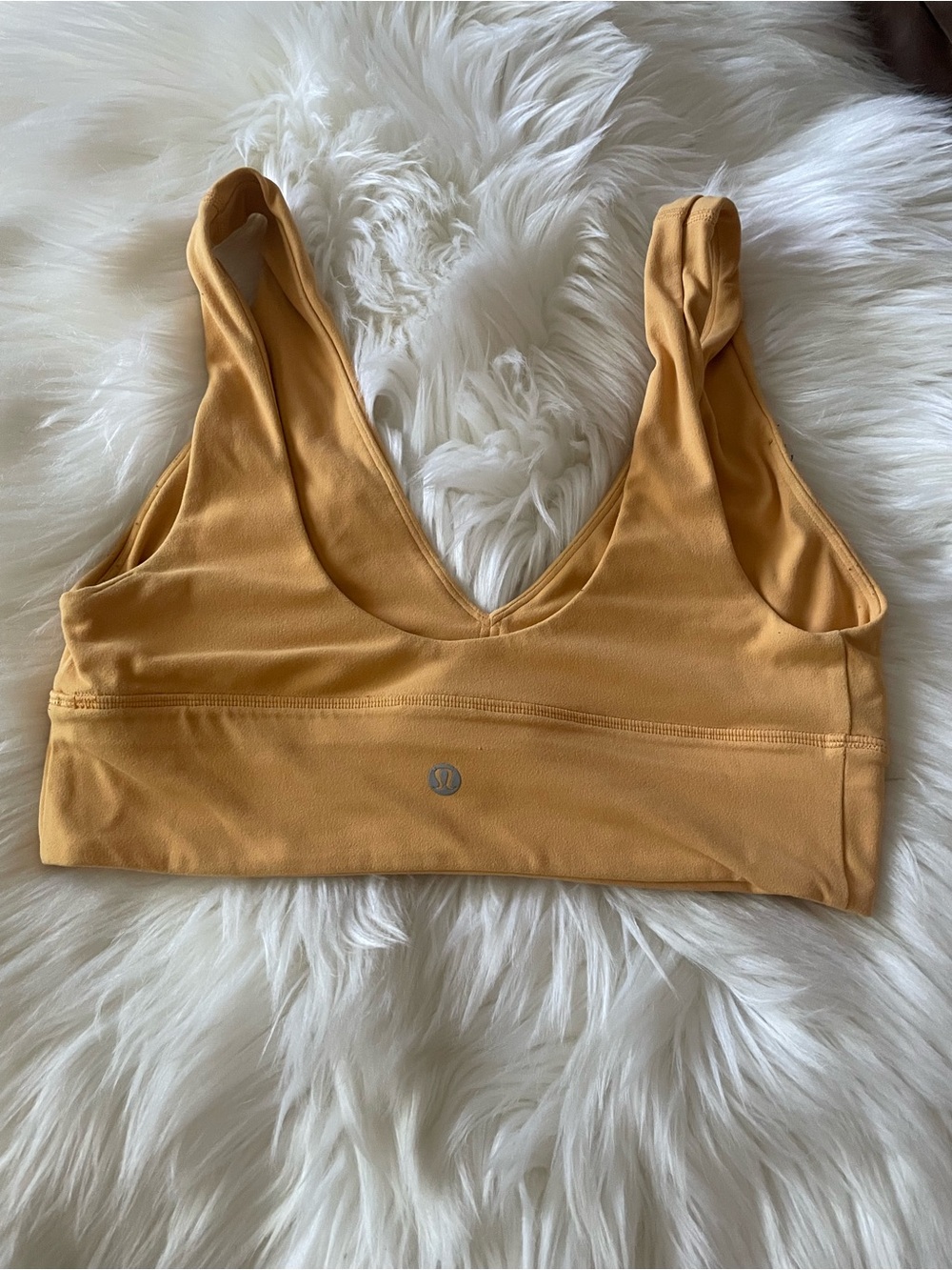 lululemon athletica V‑Neck Sports Bra in Mustard Yellow - Picture 6 of 10